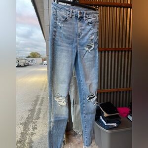 Distressed Blue Jeans